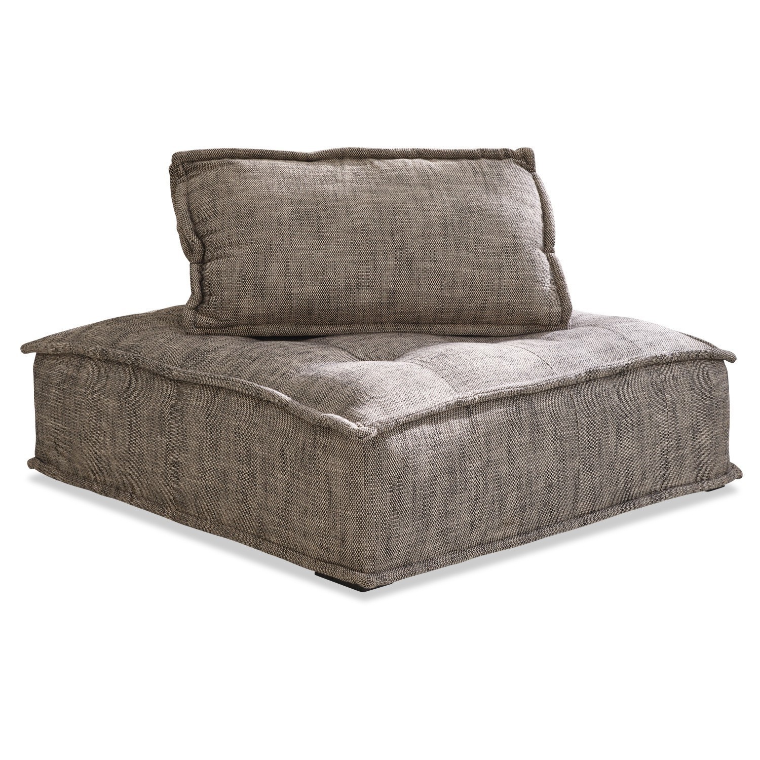 Grijze gestoffeerde loungestoel Tesshill met zacht kussen, modern en comfortabel woonkamermeubel