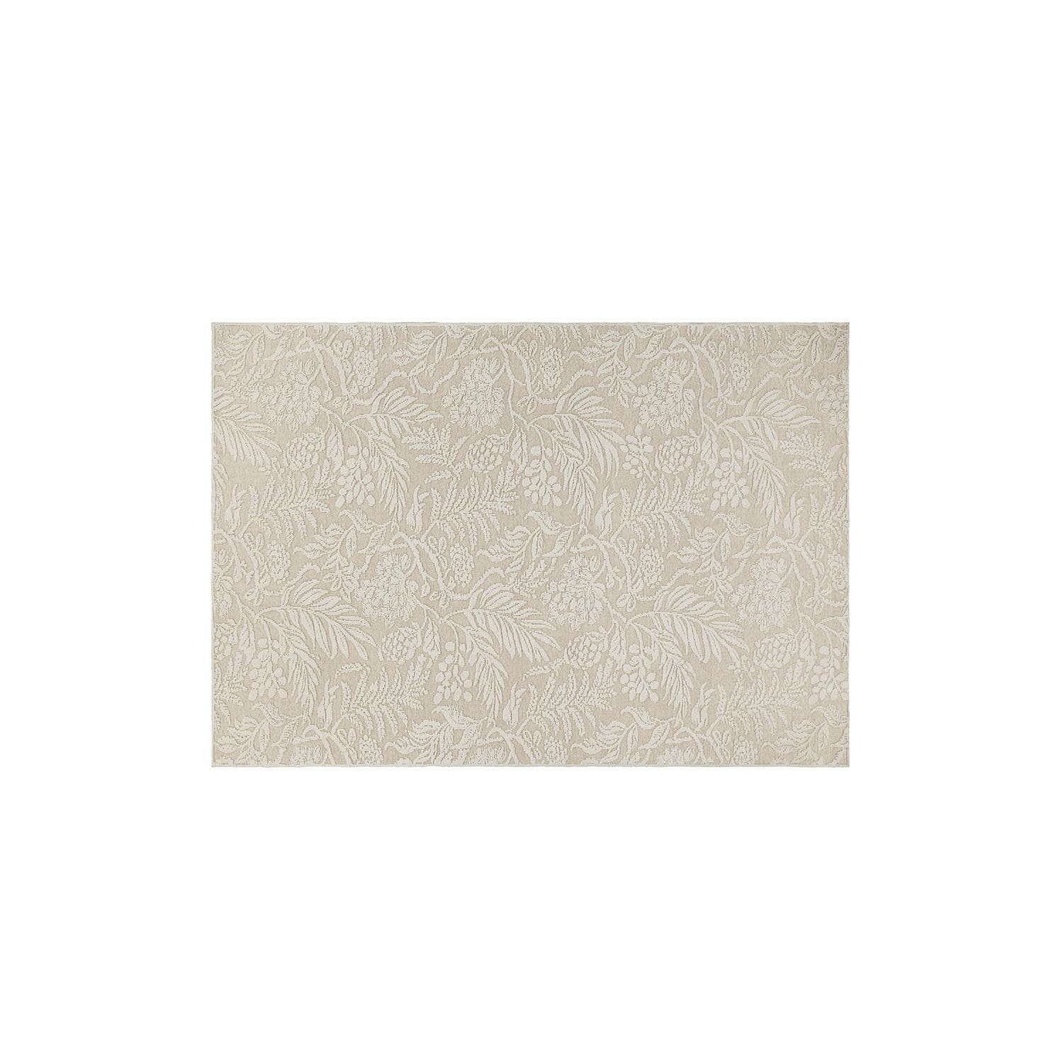 Vloerkleed Azimra Beige vloerkleed met plantenpatroon, zacht materiaal, stijlvolle woondecoratie voor de woonkamer