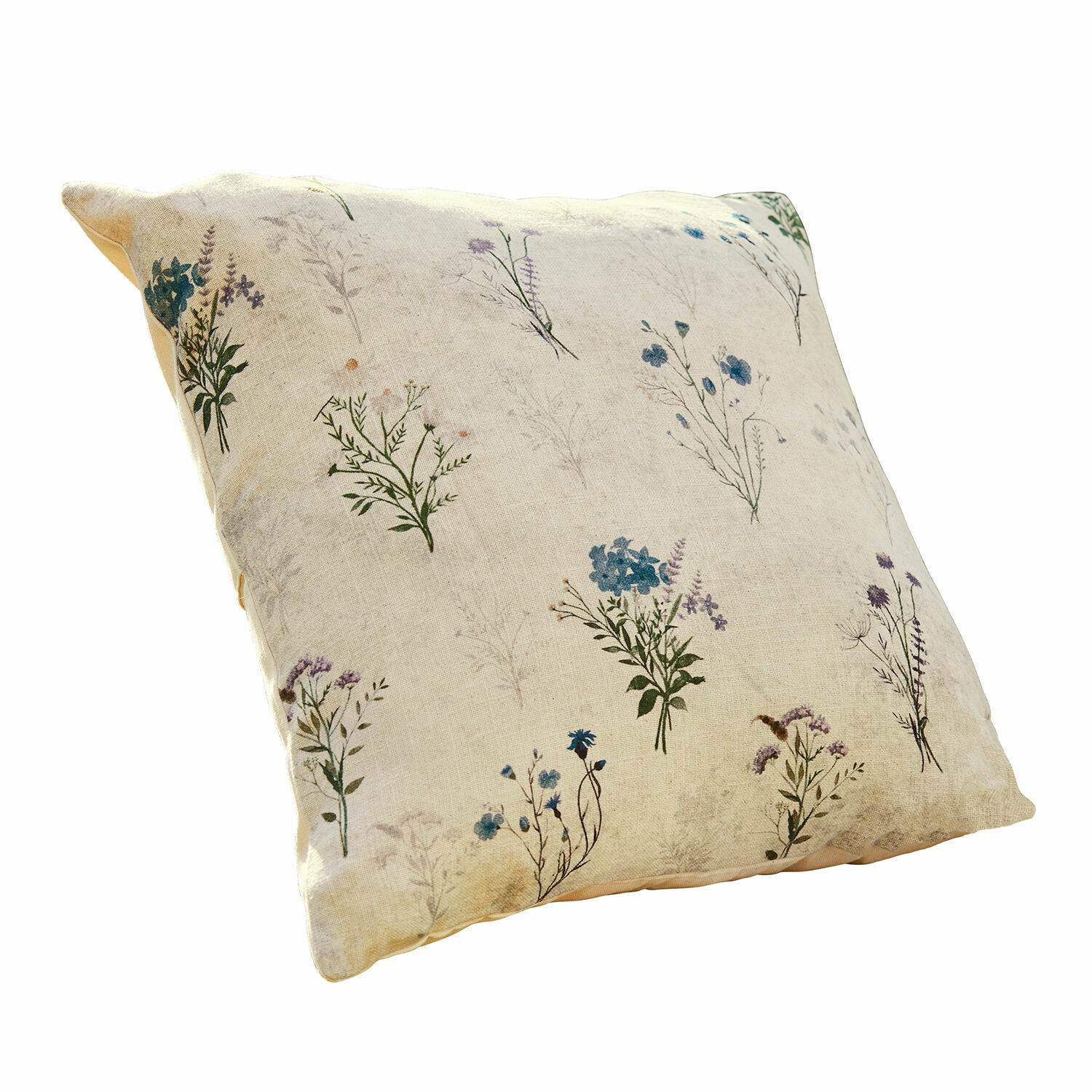Kussenhoes Cabinda Beige katoenen sierkussen met bloemenprint, zacht en stijlvol voor de woonkamer
