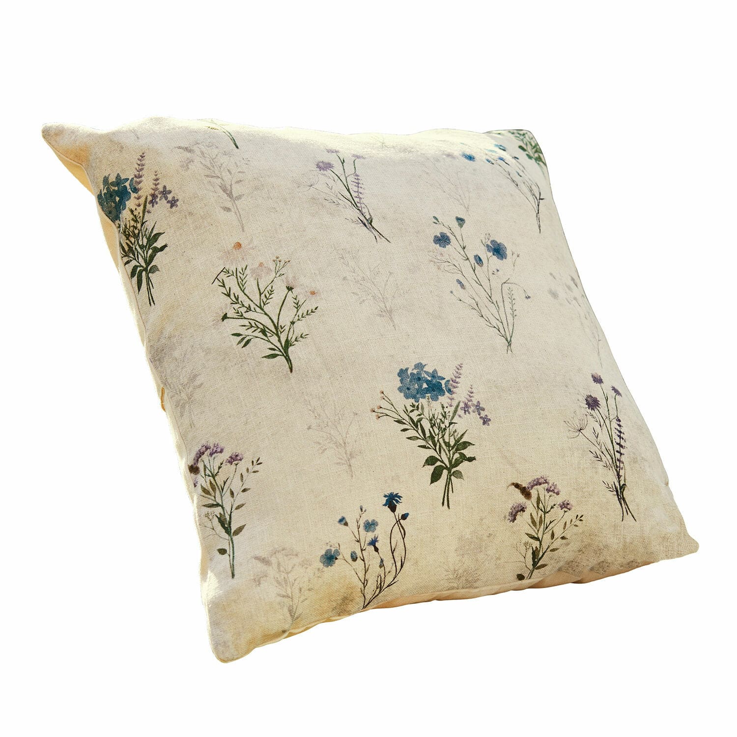 Kussenhoes Cabinda Beige katoenen sierkussen met bloemenprint, zacht en stijlvol voor de woonkamer