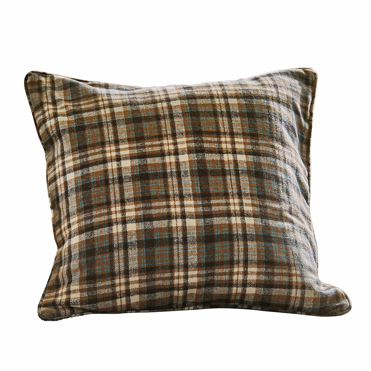 Kussenhoes Celestria Decoratief kussen van zachte stof met bruin-beige ruitpatroon, perfect voor de woonkamer