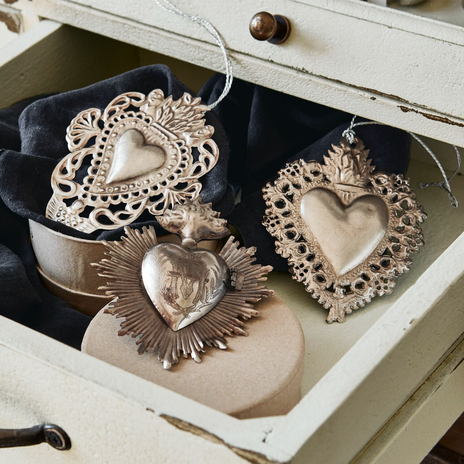 Decoratie ornament set van 3 Alexain
