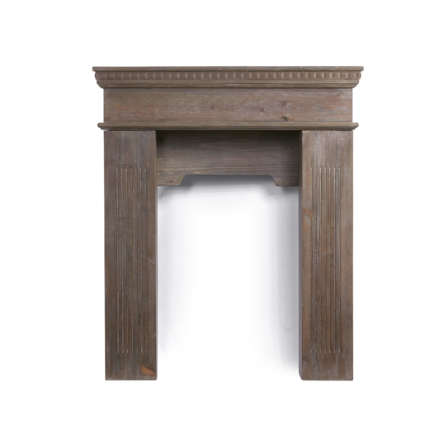 Leesburg schouwconsole van hout in antiekbruin, rustiek meubel voor woonkamer