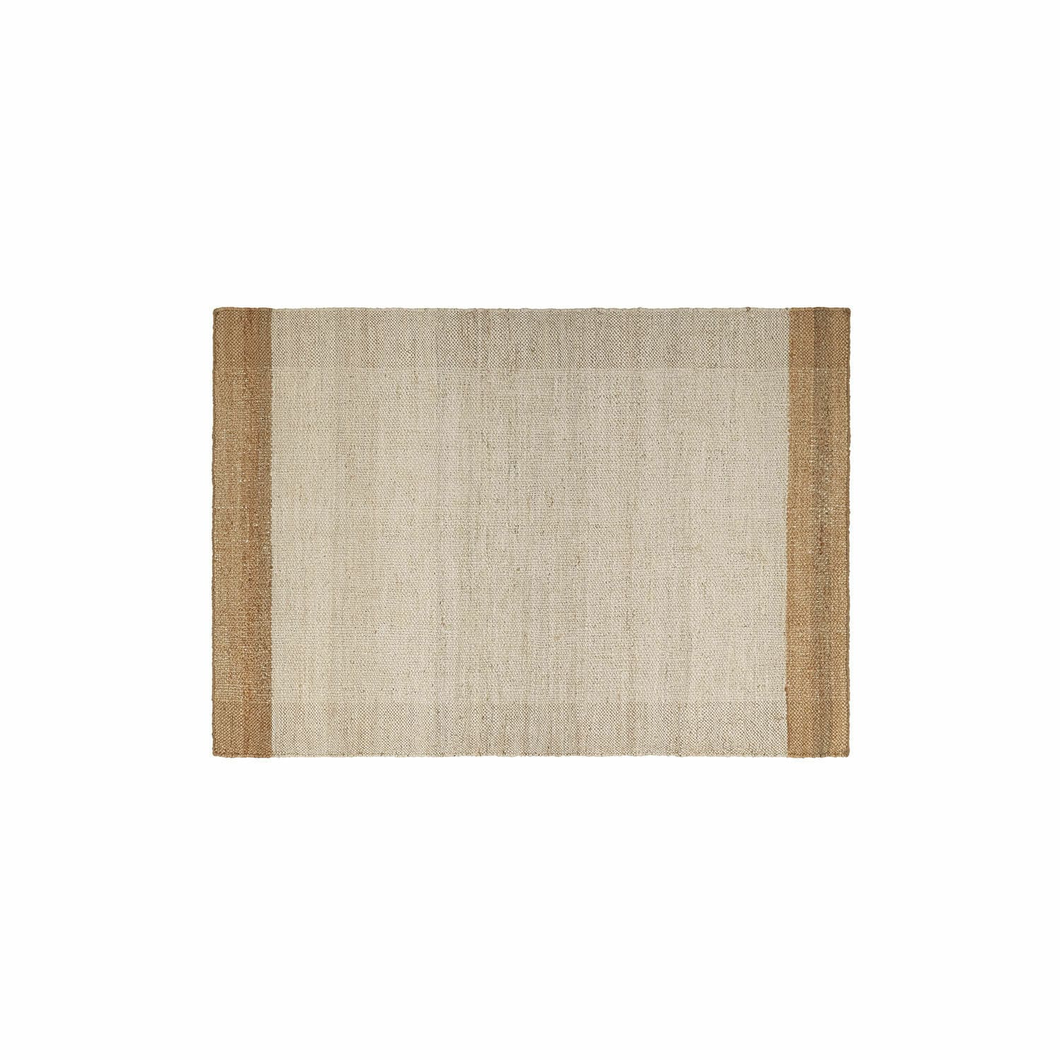 Vloerkleed Estelune Rechthoekig vloerkleed van natuurlijke jute in beige met bruine randen, woondecoratie
