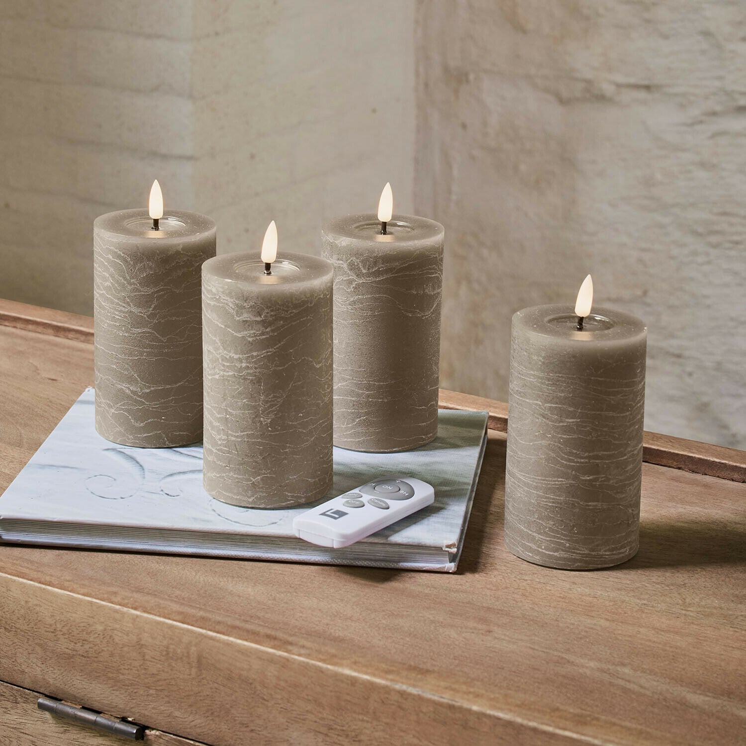Ledstompkaars set van 4 Rimfalla
