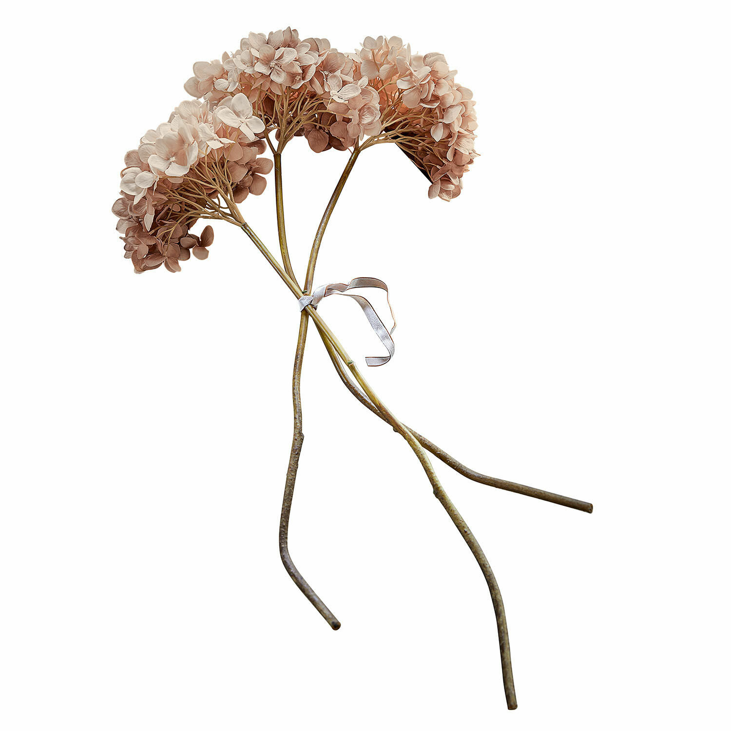 Sierbloem set van 3 Amarente Bos gedroogde hortensia bloemen in beige-bruin tinten voor natuurlijke interieurdecoratie