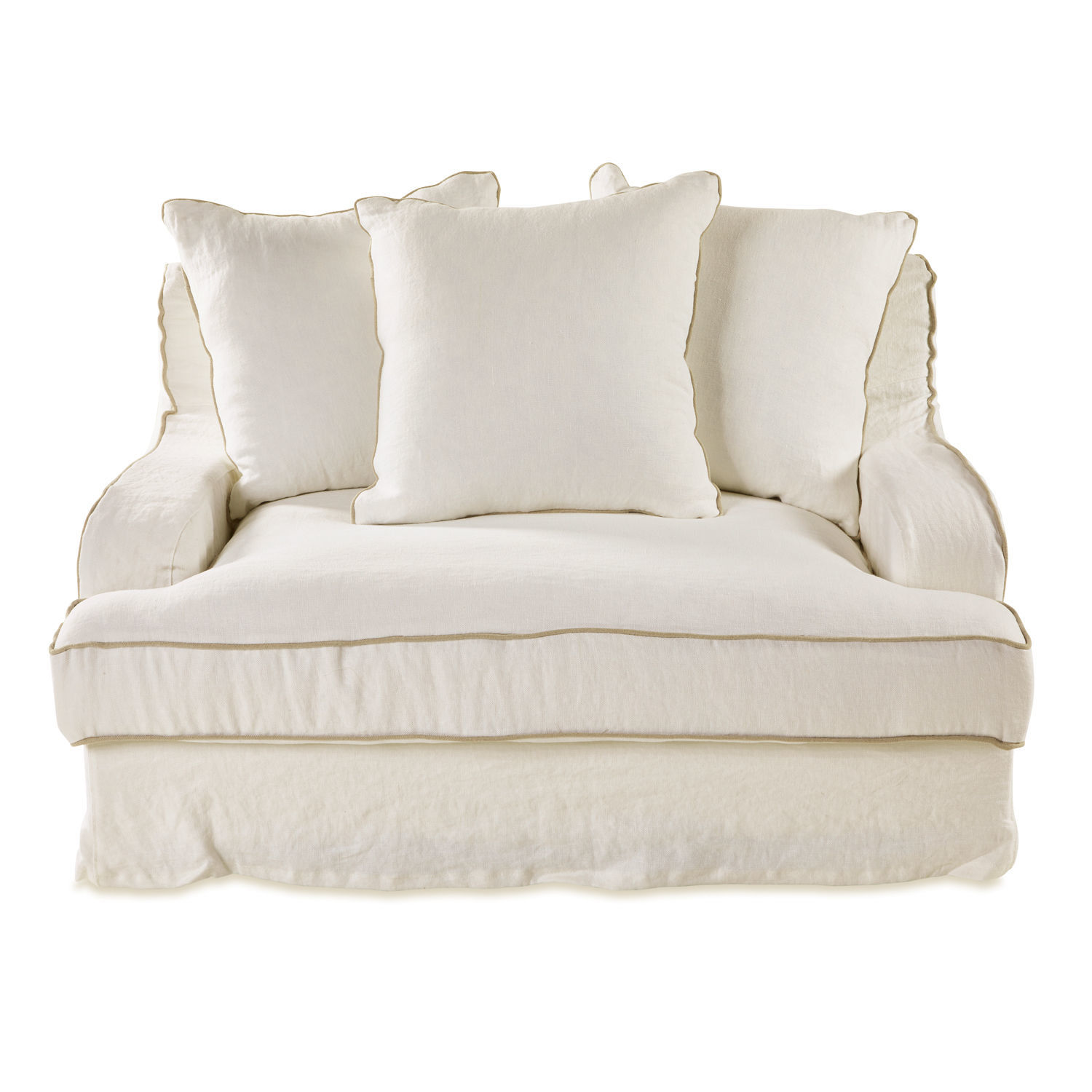 Witte stoffen Monaco bank met zachte kussens en comfortabele zitplaats voor woonkamer