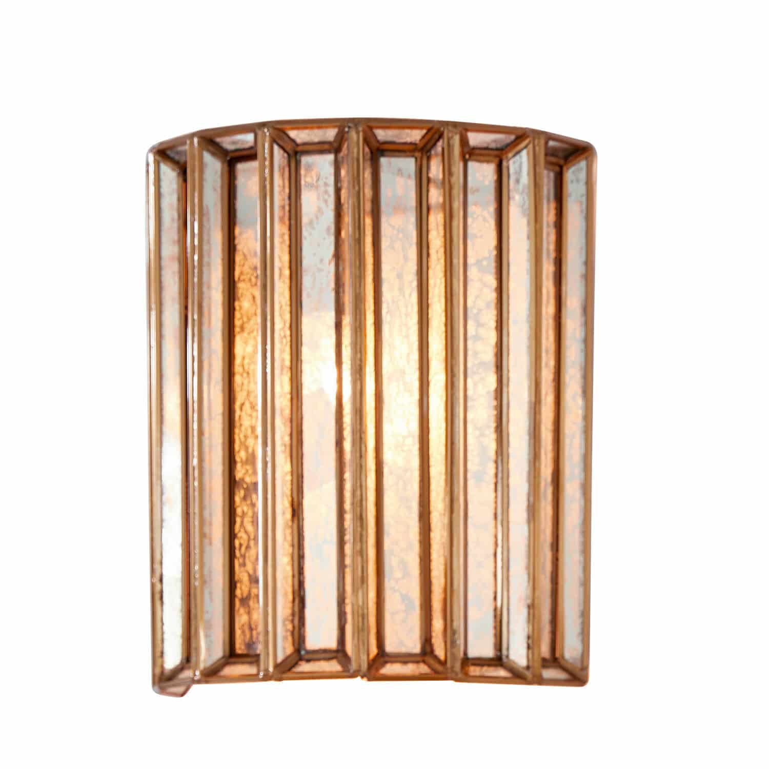 Wandlamp Immogen Wandlamp van messing en koperkleurig glas, decoratieve binnenverlichting met warm licht