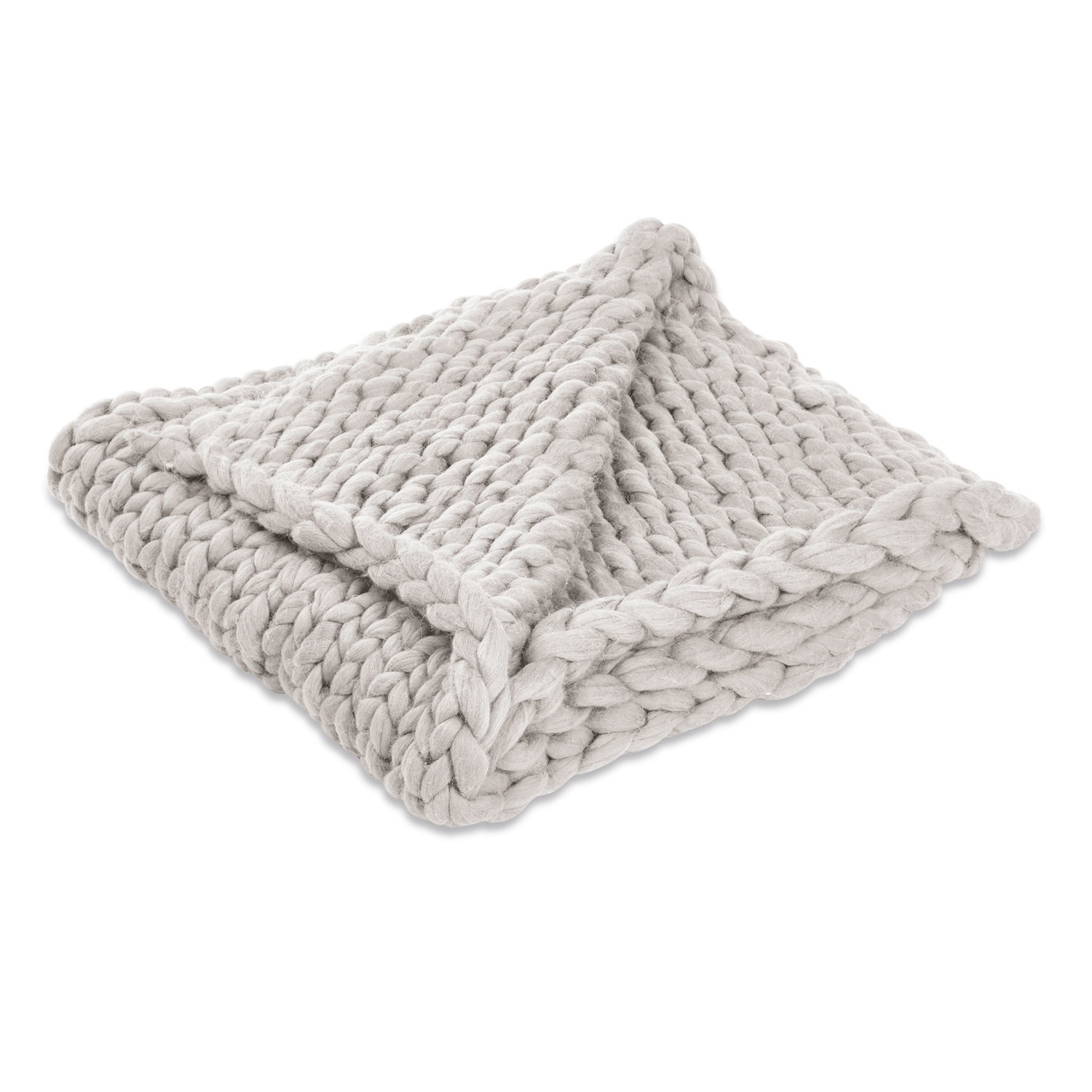 Plaid Reidous Dikke lichtgrijze deken van zachte dikke draad, perfect voor een gezellige inrichting en woondecoratie