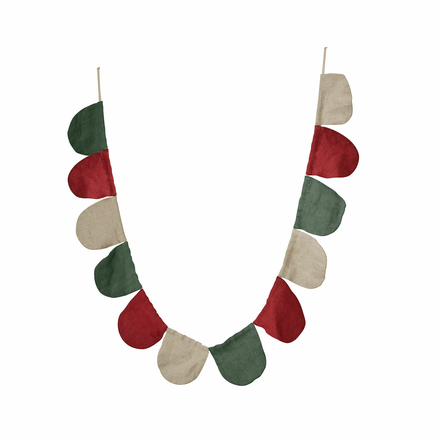 Slinger Eirun Decoratieve katoenen slinger in groen, rood en beige voor interieurdecoratie