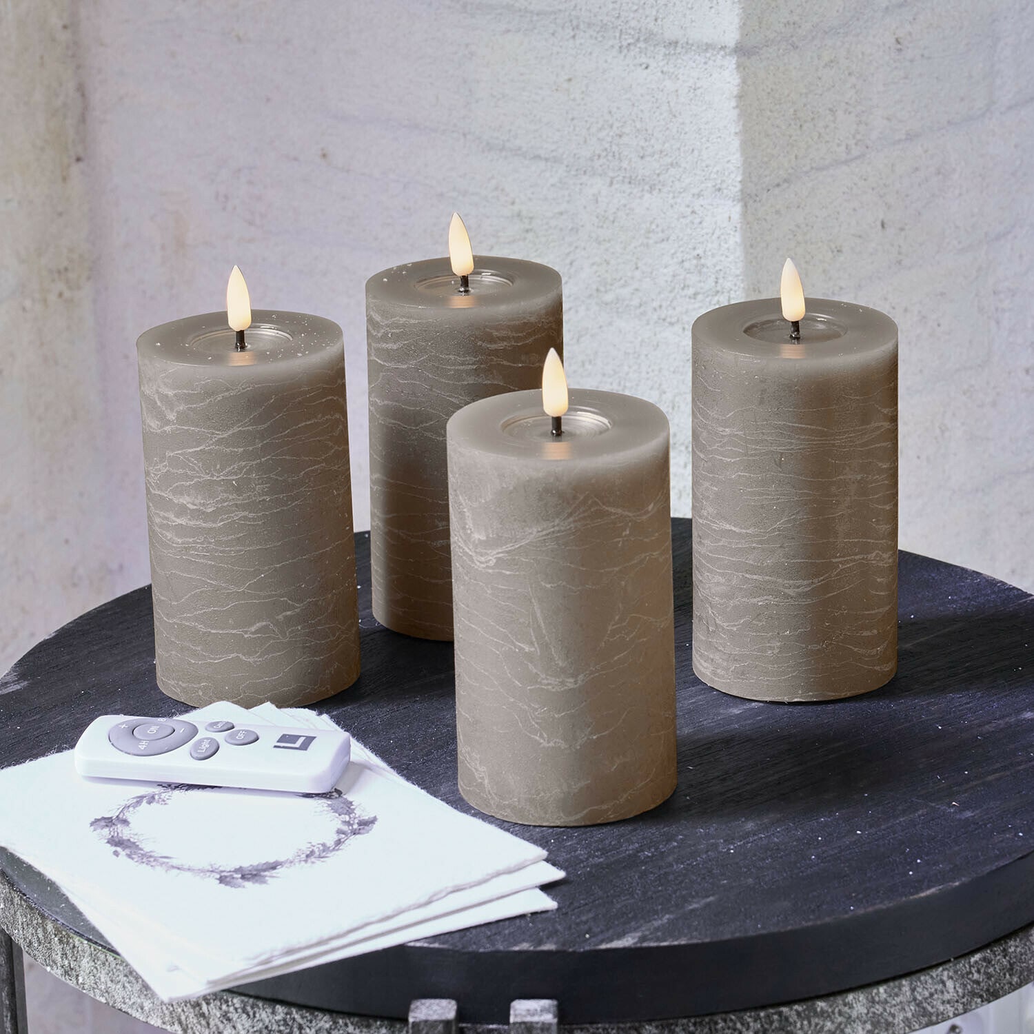Ledstompkaars set van 4 Rimfalla