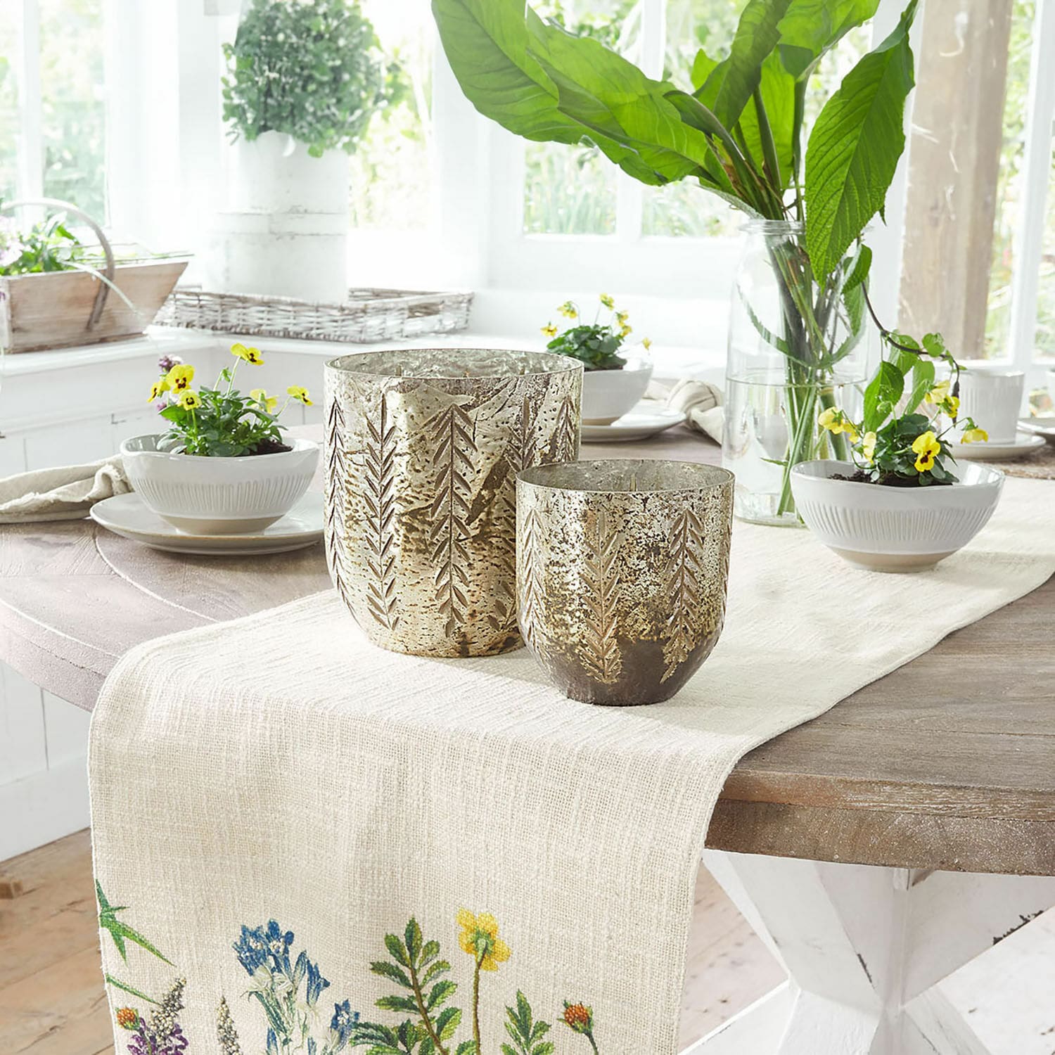 Windlicht set van 2 Filorex