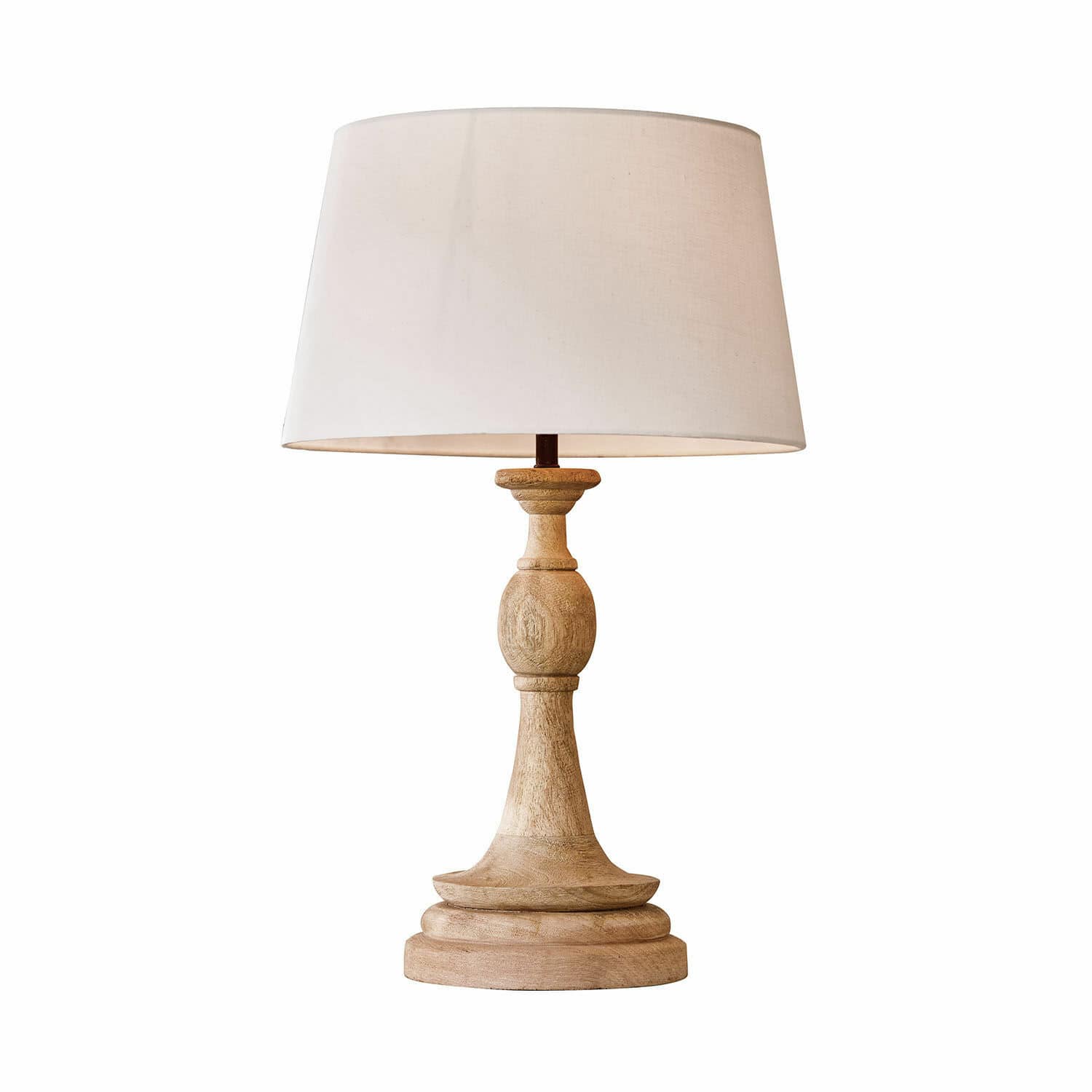 Tafellamp Dardilly Tafellamp met houten voet en witte kap, decoratieve binnenverlichting