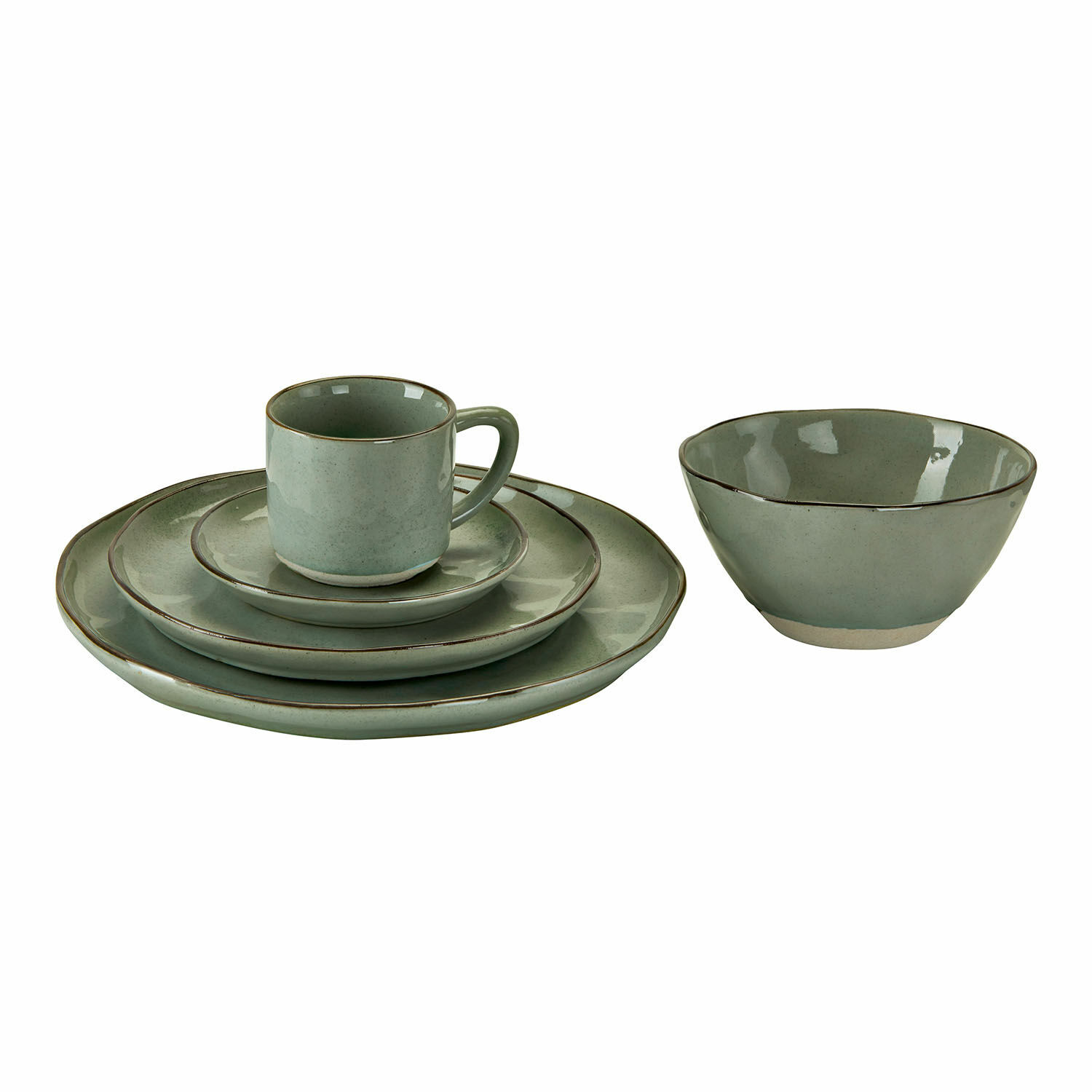 groen Groen keramisch Biarritz servies 30-delig met borden en kopje