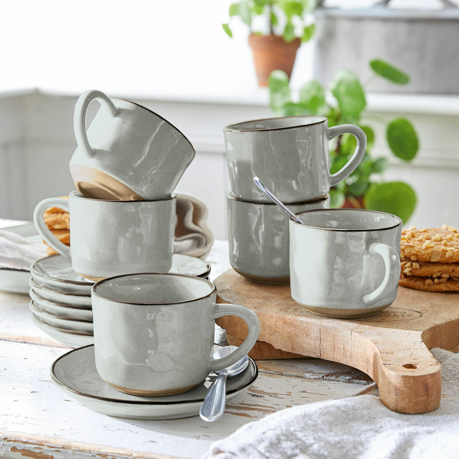 Espressokopje en schoteltje set van 6 Biarré