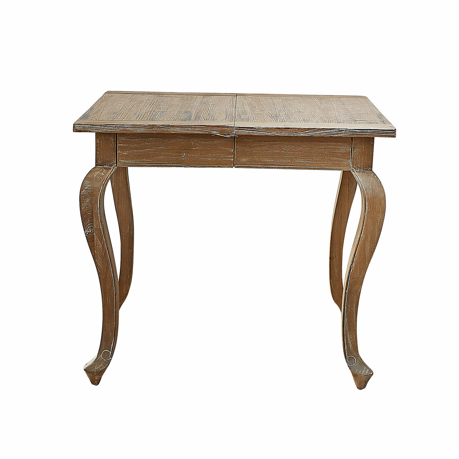 bruin Bruine houten Plaish tafel met sierlijke gebogen poten, rustieke stijl voor woonkamer