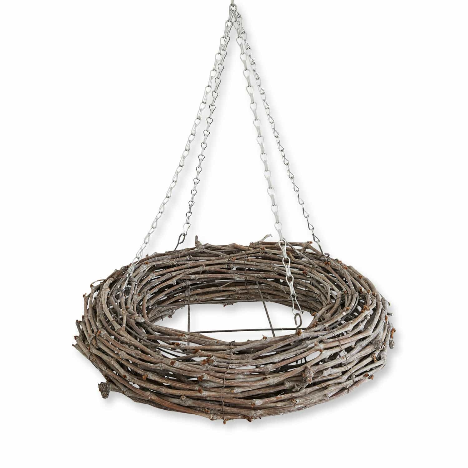 Krans Adré Hangende krans van natuurlijke bruine takken aan metalen ketting voor huis- en tuindecoratie
