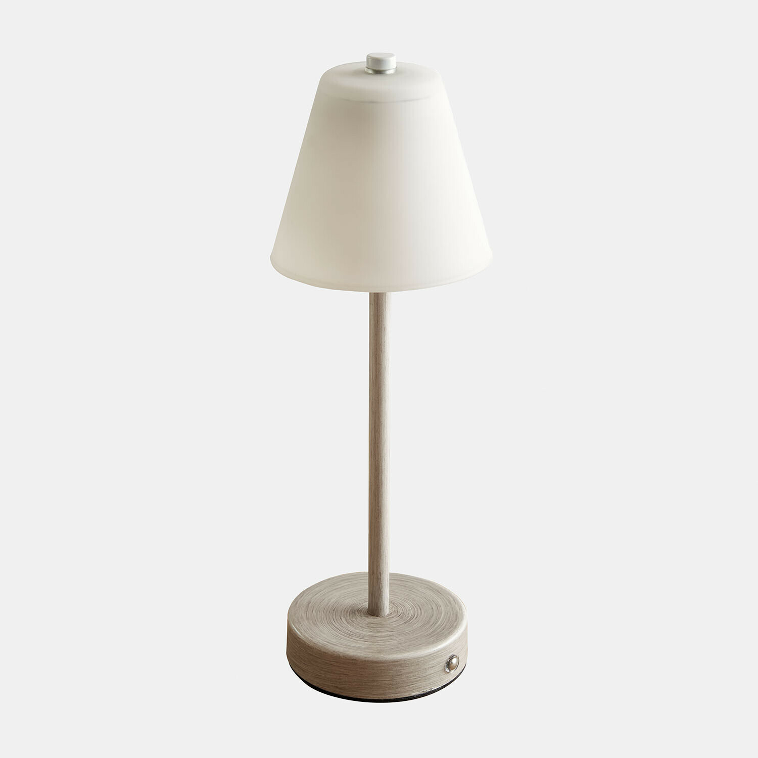 Oplaadbare tafellamp Melari Tafellamp van licht hout met witte kap, modern design voor woonkamer of slaapkamer