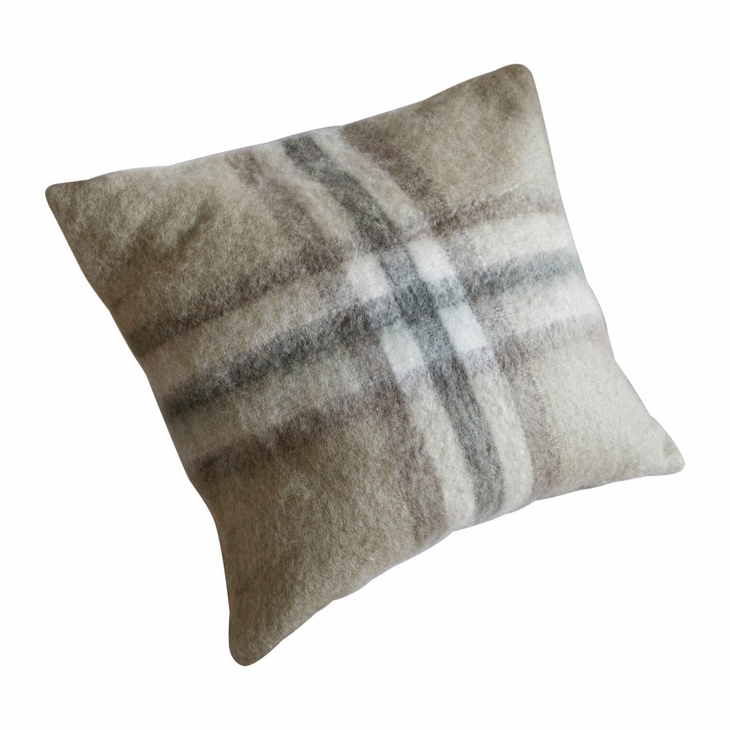 Kussenhoes Argoub Decoratief kussen van zacht materiaal met beige-grijs ruitpatroon voor woonkamer