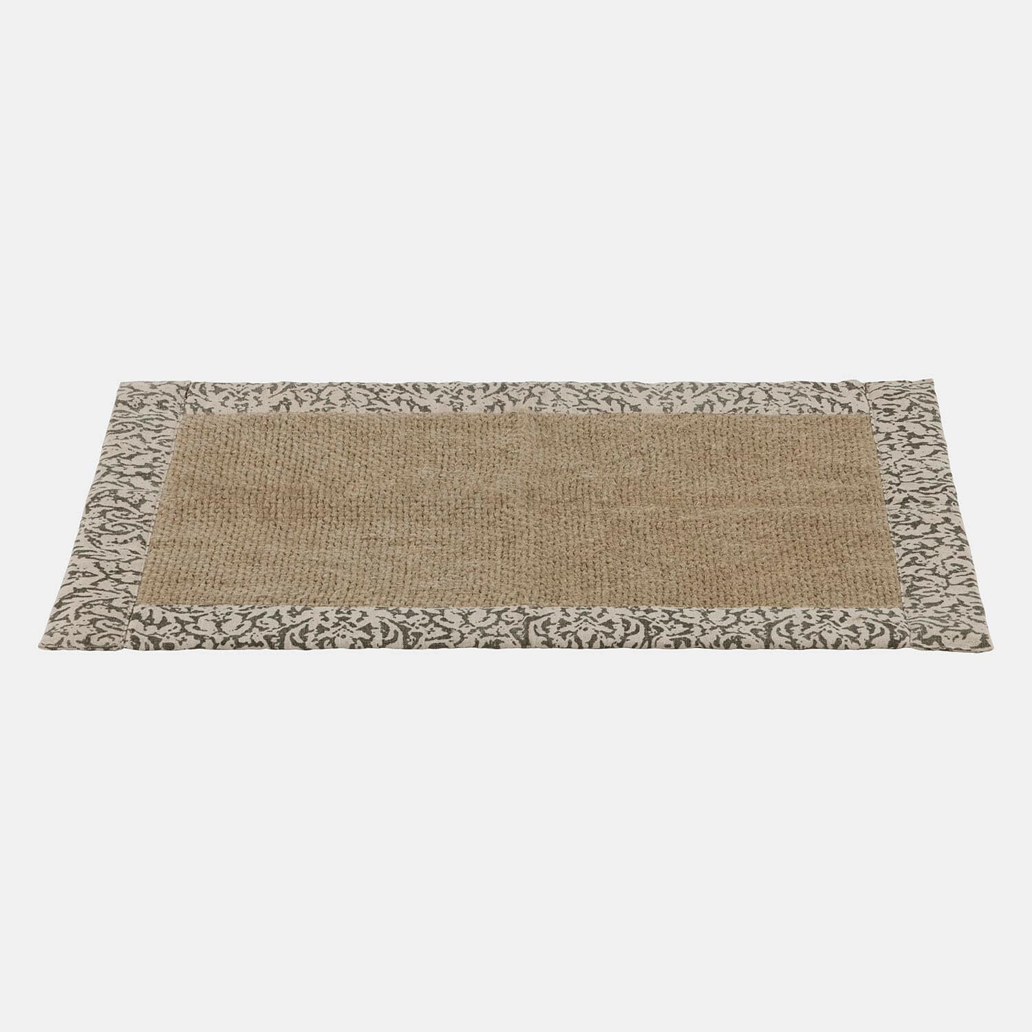 Badmat Falmont Rechthoekig vloerkleed van natuurlijke jute met beige decoratieve rand, vloerkleed voor thuis
