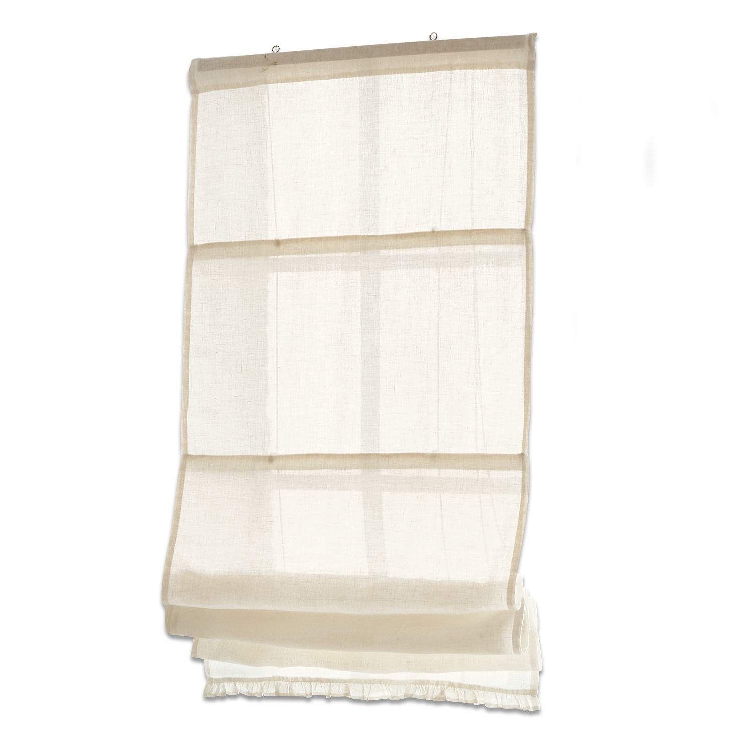 Vouwgordijn Dercy Beige rolgordijn van lichte stof, decoratief raamgordijn voor woonkamer