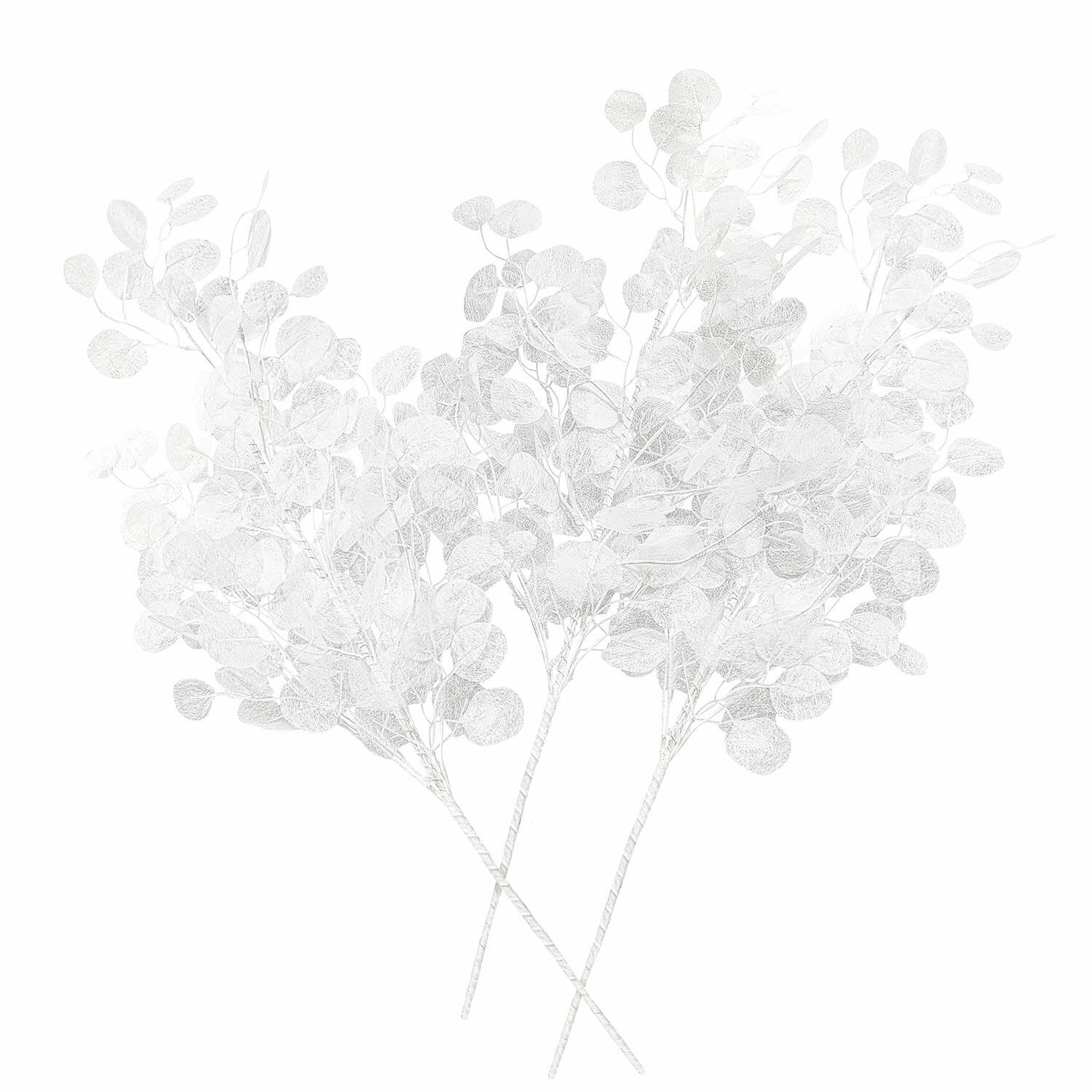 Sierbloem set van 3 Tilly Drie witte kunstmatige eucalyptus takken voor stijlvolle interieurdecoratie