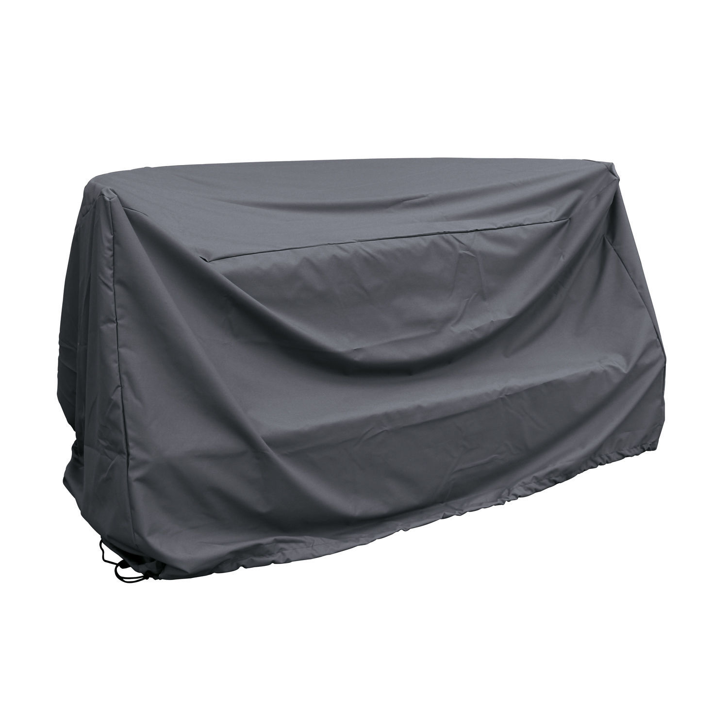 Grijze waterdichte hoes van duurzaam materiaal voor tuinmeubilair, beschermt tegen weersinvloeden
