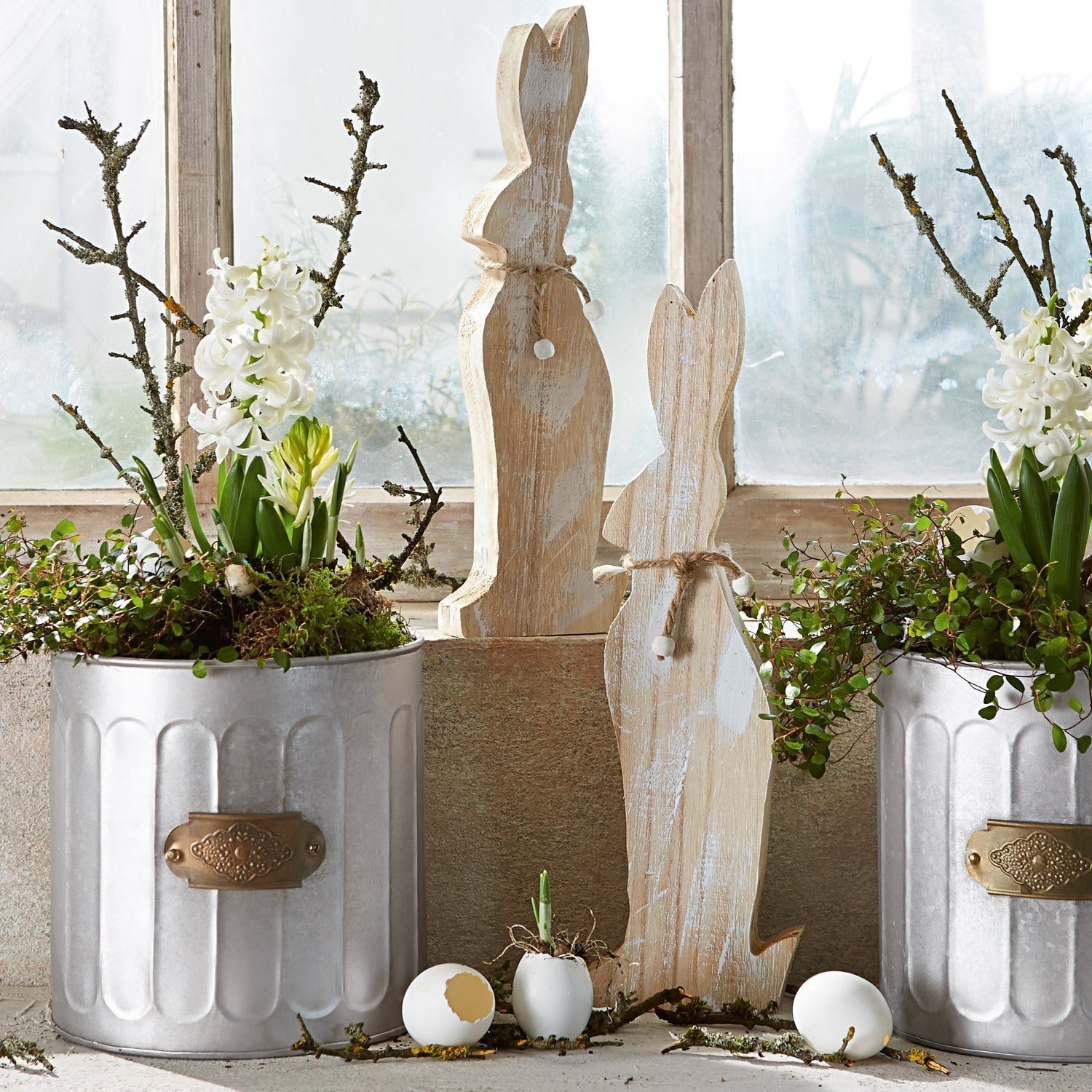 Decoratieve hazen set van 2 Jimmy & Jonny