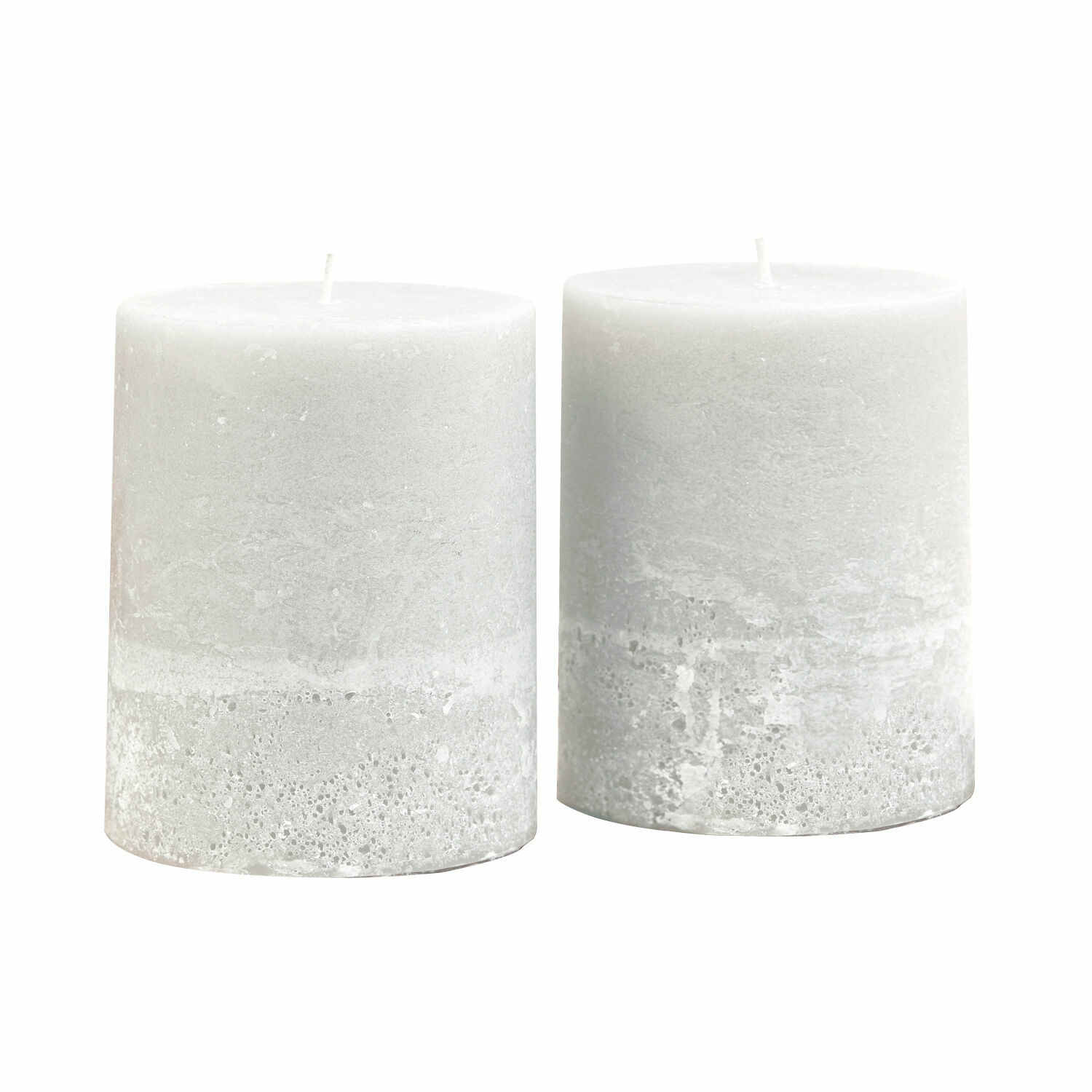 Set van 2 crème Oviedo kaarsen van natuurlijke was, rustieke interieurdecoratie