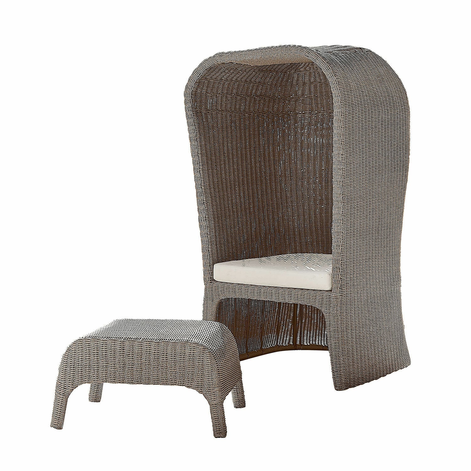 Strandkorf met poef Sanivane