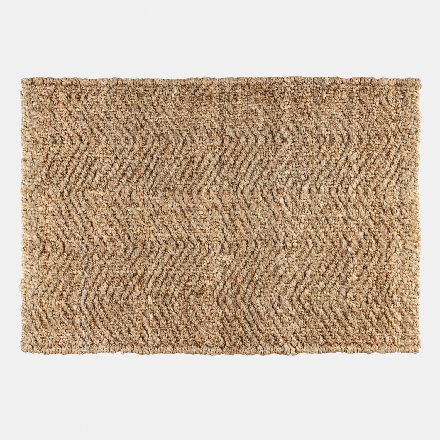 Badmat Daoukro Vloerkleed van natuurlijke jute met geometrisch patroon, duurzaam en robuust woonaccessoire