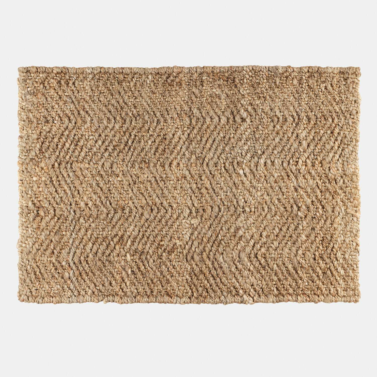 Badmat Daoukro Vloerkleed van natuurlijke jute met geometrisch patroon, duurzaam en robuust woonaccessoire