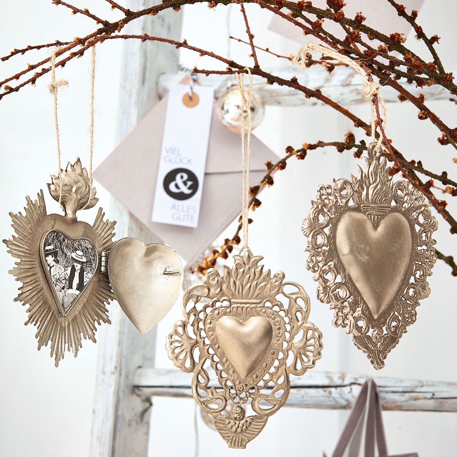 Decoratie ornament set van 3 Alexain