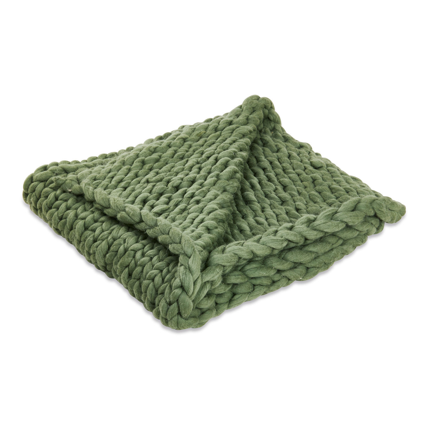 groen Groen Reidous plaid met dikke brei, zachte decoratieve deken van comfortabel materiaal