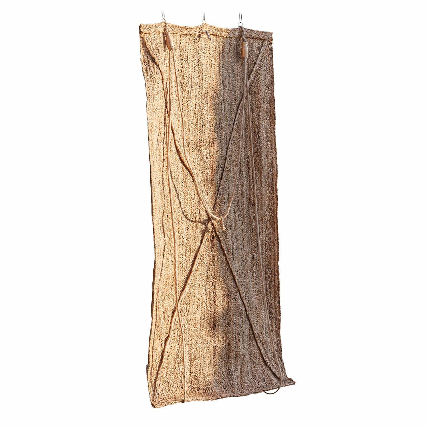Rolgordijn Georgia Natuurlijke geweven jute vloerkleed in beige, duurzame interieurdecoratie van natuurlijk materiaal