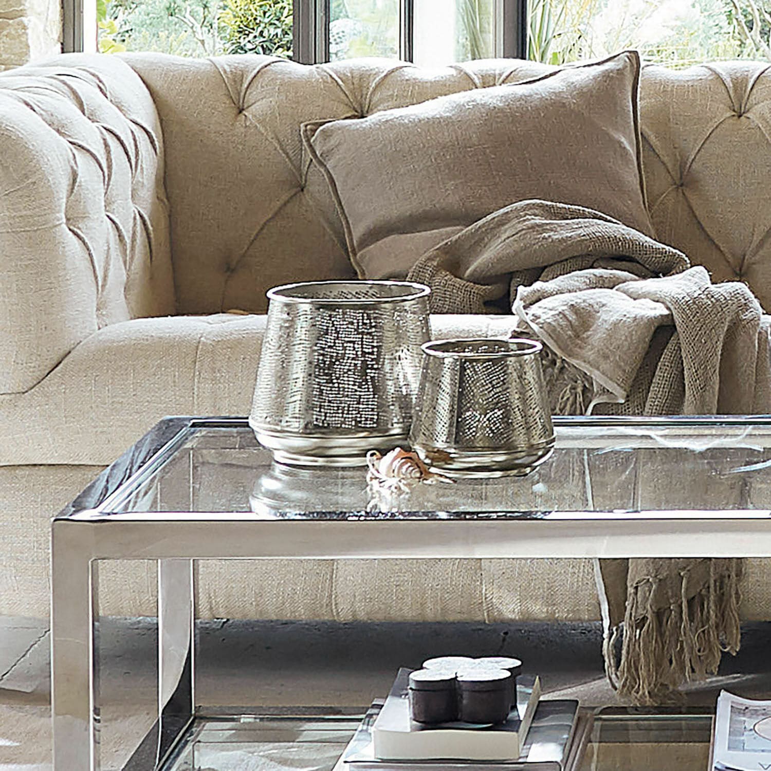 Windlicht set van 2 Keegan