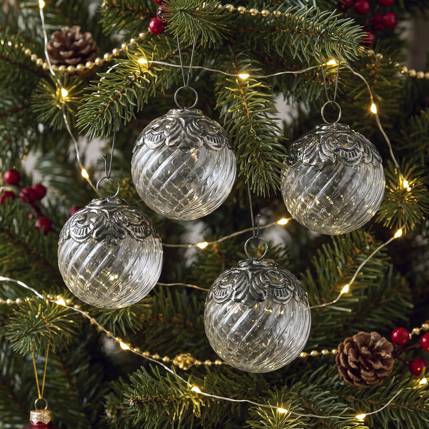 Kerstbal set van 4 Valévoise