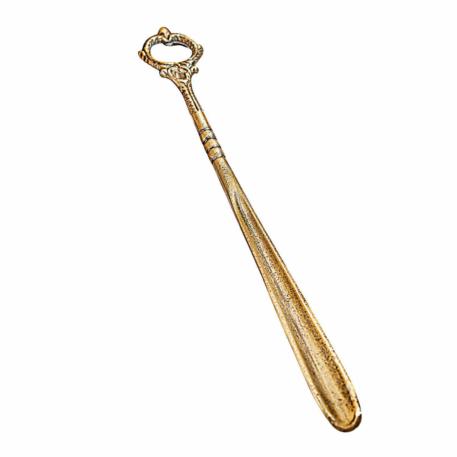 messing Elegante schoenlepel Lucas van messing in goudkleur, praktisch huishoudaccessoire