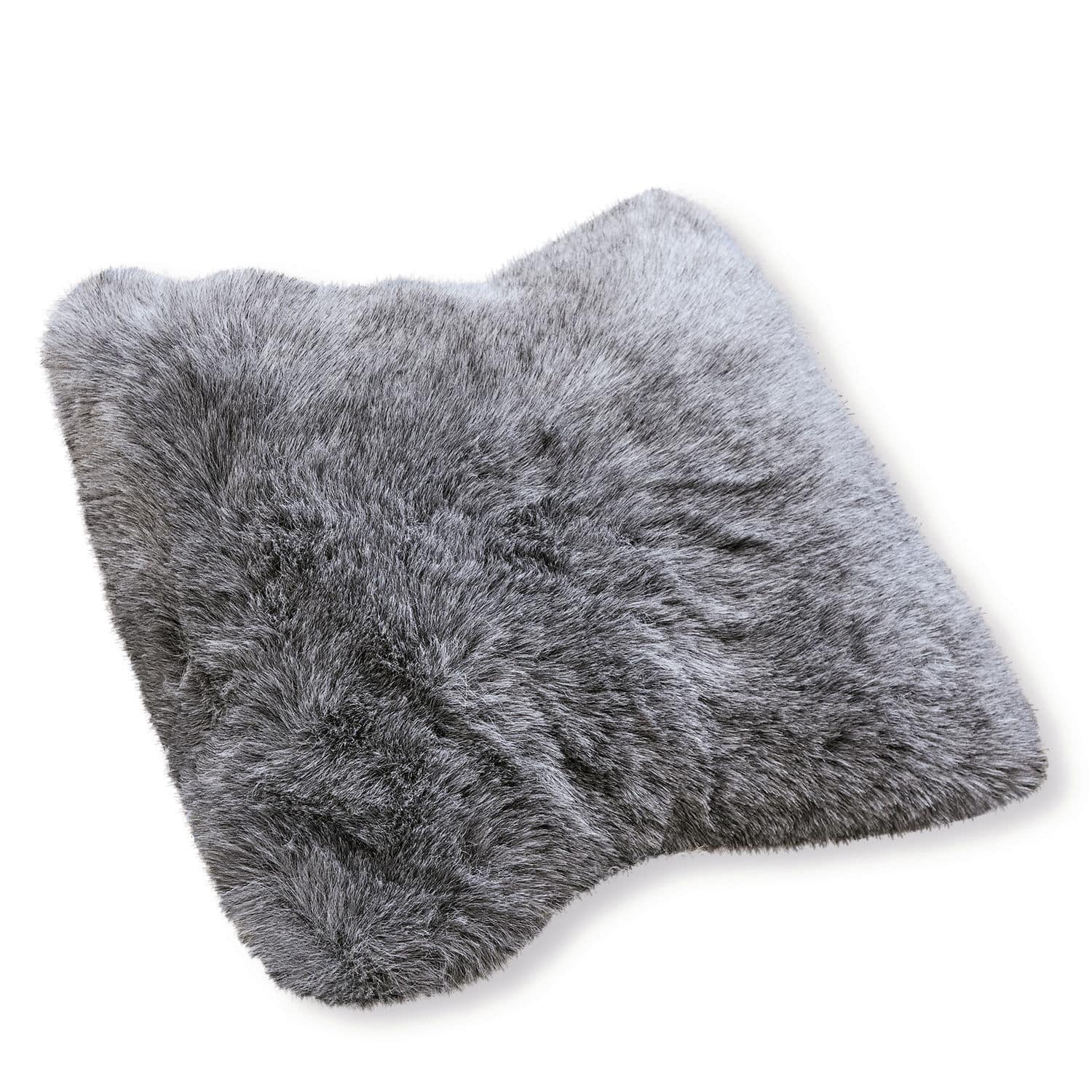 Zachte grijze decoratieve vloerkleed van kunstbont in schapenvachtlook voor binnen