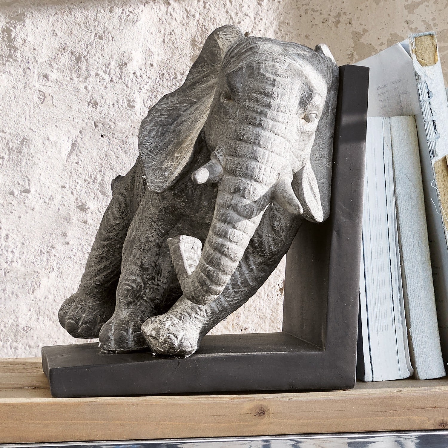 Boekensteun set van 2 Elephants