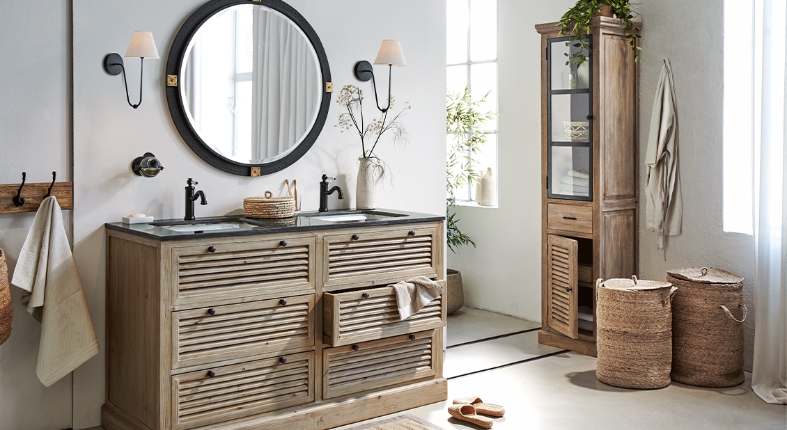 Natuurlijke look in de badkamer