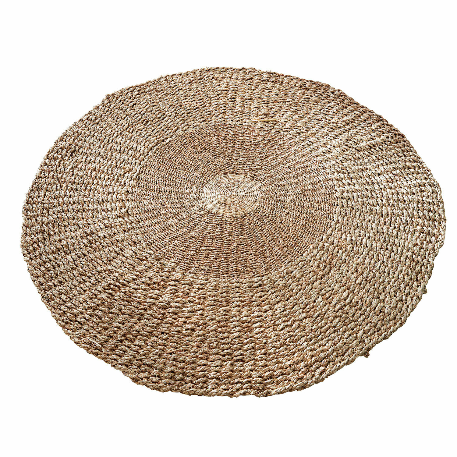 Vloerkleed Hénaménil Ronde vloerkleed van natuurlijk gevlochten zeegras in beige kleur voor interieurdecoratie