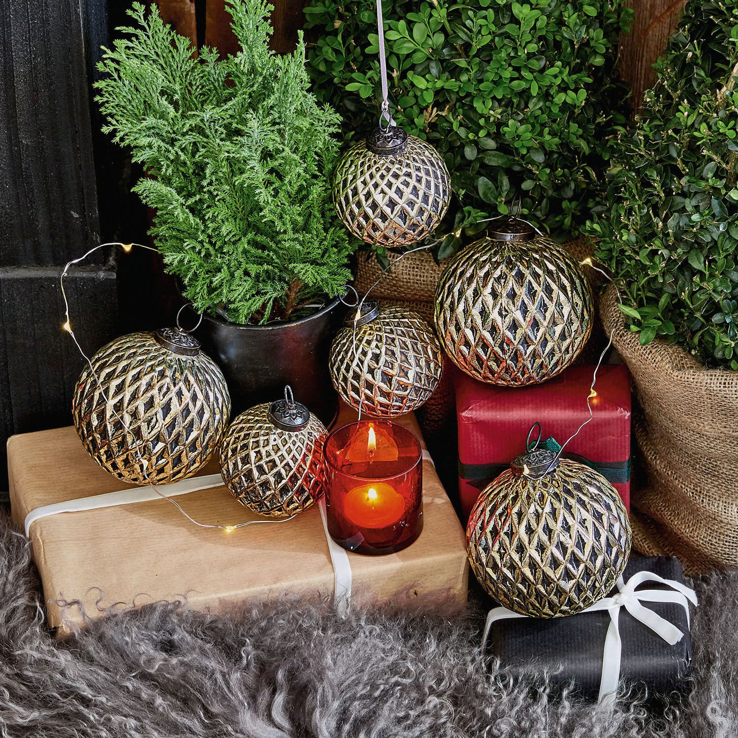 Kerstversiering, set van 6 Giron