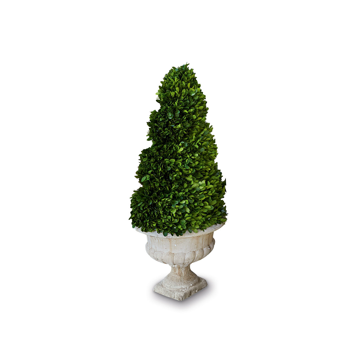Sierboom Humbria Kunstmatige buxus in witte stenen sierpot voor terras en tuindecoratie