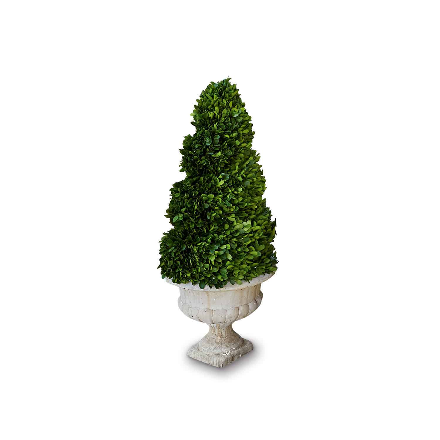 Sierboom Humbria Kunstmatige buxus in witte stenen sierpot voor terras en tuindecoratie