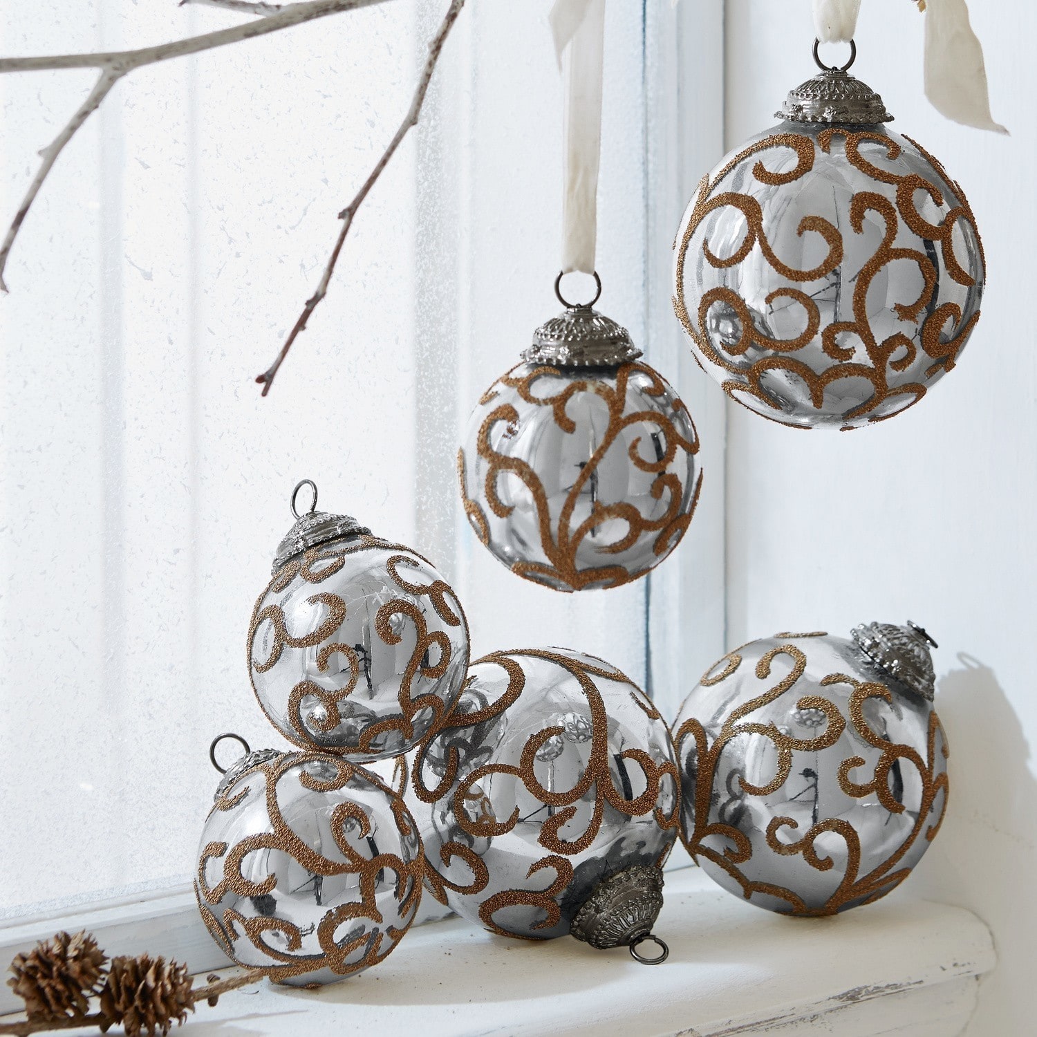 Kerstversiering set van 6 Servane