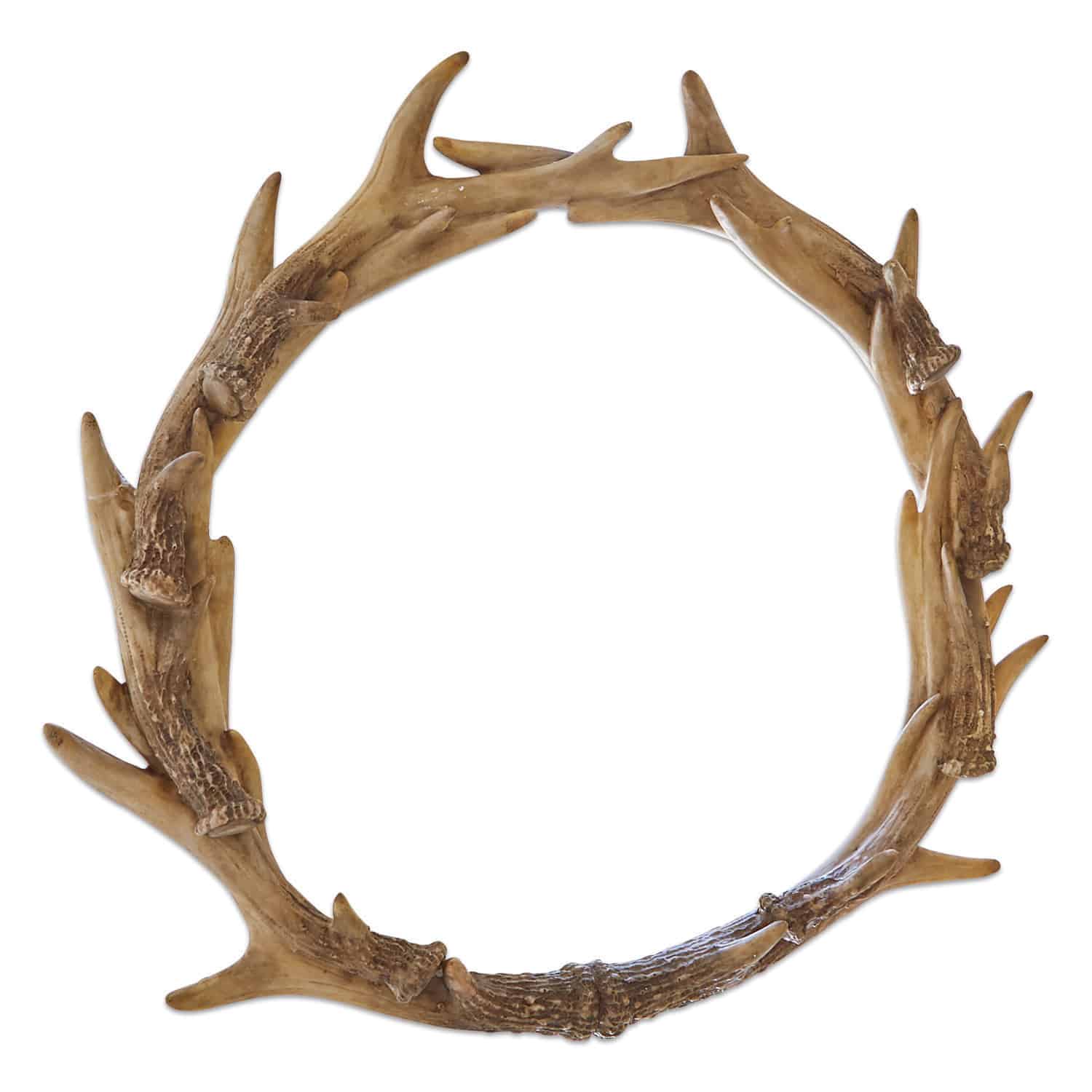 Krans Marcelle Ronde wanddecoratie van hars met natuurlijke bruine geweistijl als decoratie