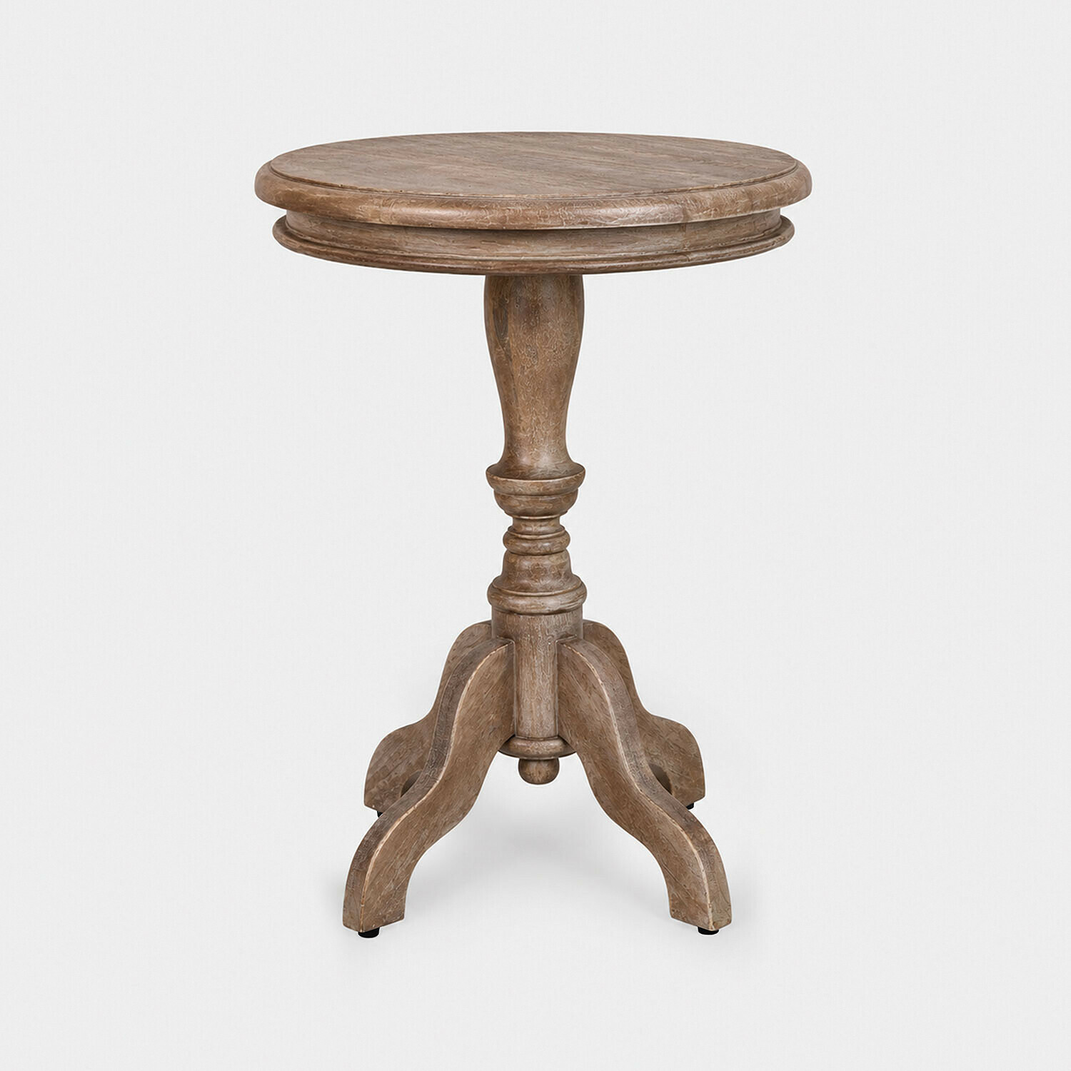 antiekbruin Ronde bijzettafel Mengomeyen van hout in antiekbruin, stijlvolle woonkamermeubel