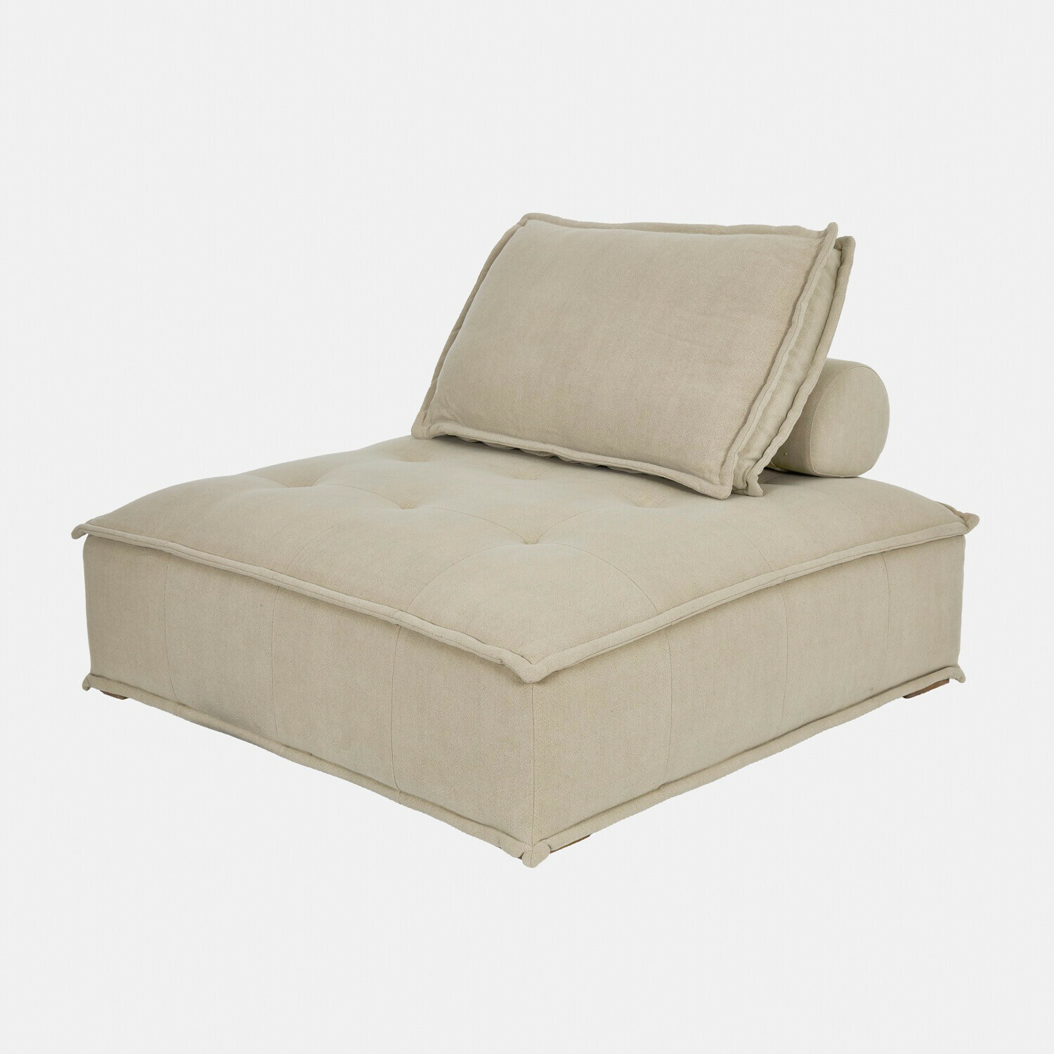 Beige linnen loungesofa Tesshill met gewatteerde zitting en zachte rugkussen voor comfort
