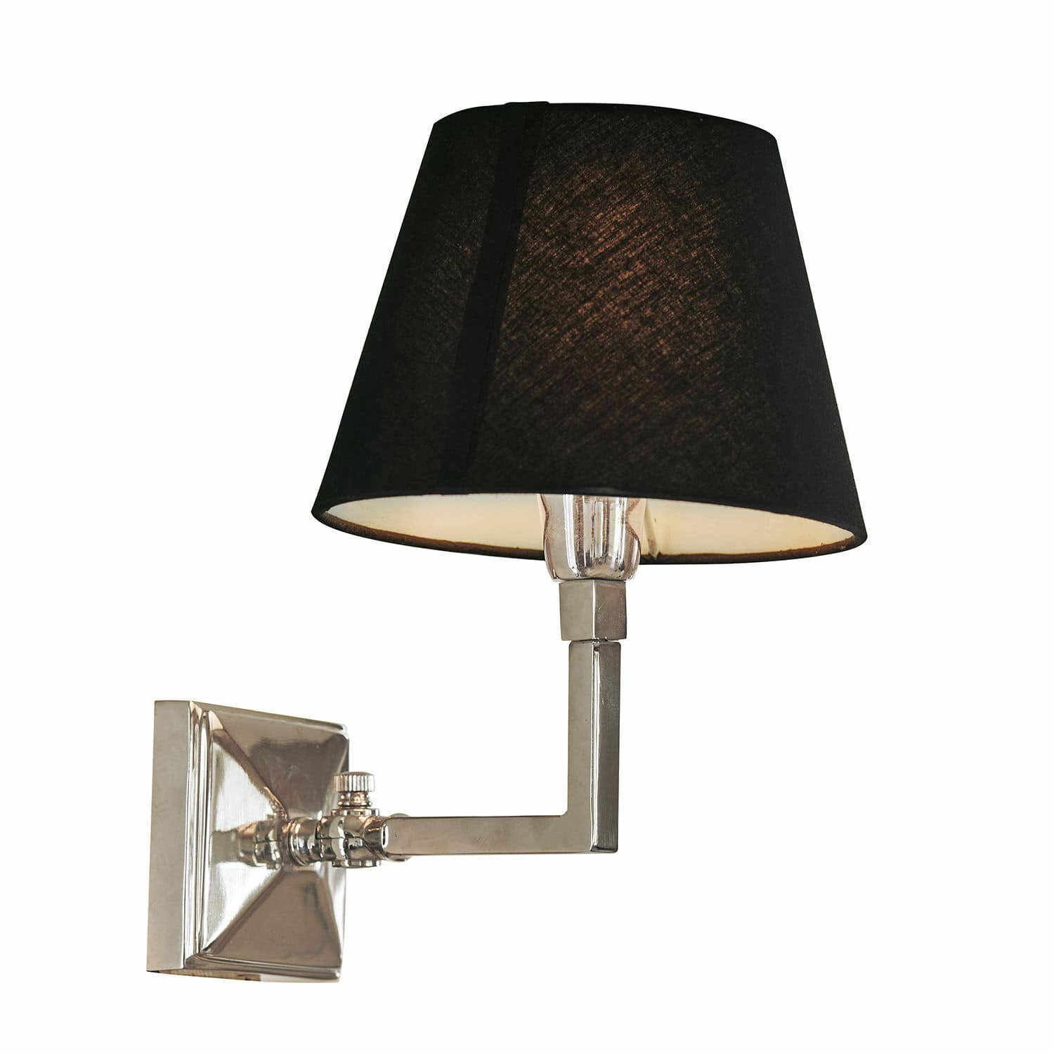 Wandlamp St. Clair Wandlamp met metalen voet en zwarte kap, moderne verlichting voor woonkamer